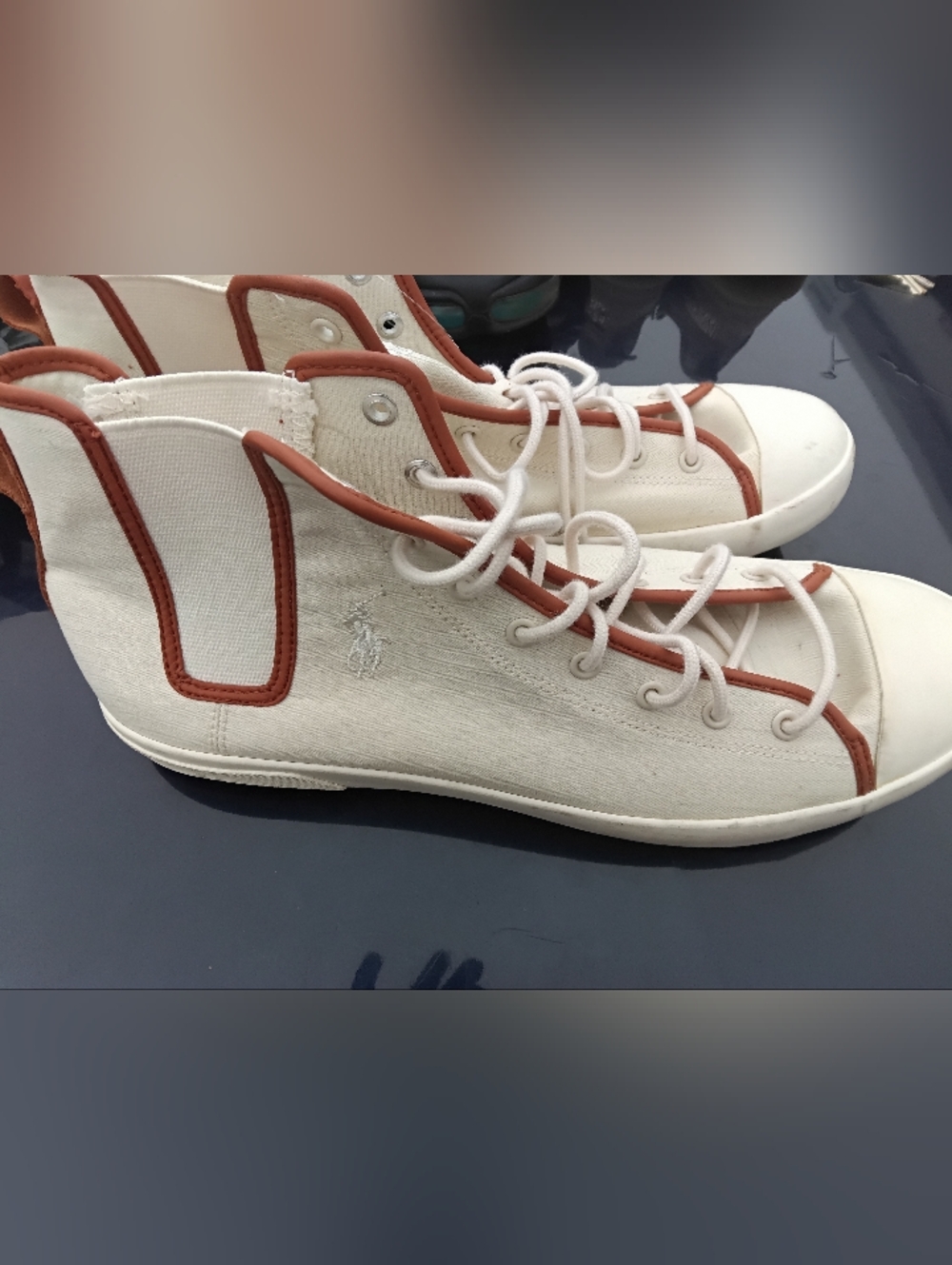 Mens High top White Multi Color Polo Ralph Lauren Shoes Size 13D
